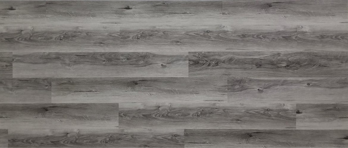 Storm Slate charcoal gray wood-look waterproof SPC plank flooring
